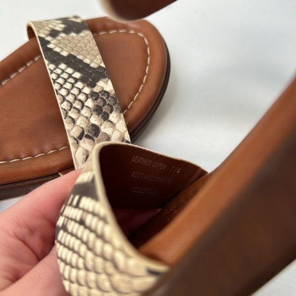 Snake Skin Leather Steve Madden Strappy Sandals - Picture 7 of 9